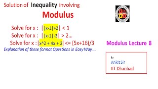 How to solve Modulus involving Inequality | Basic Maths | Lecture 8 | CBSE | Jee Mains and Advanced