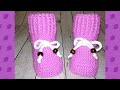 Пинетки вязаные спицами без шва на подошве/booties knitted