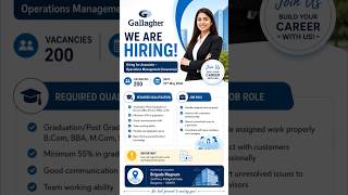 Gallagher Hiring Alert – Bangalore. #jobs #job #bangalore #youtubeshorts