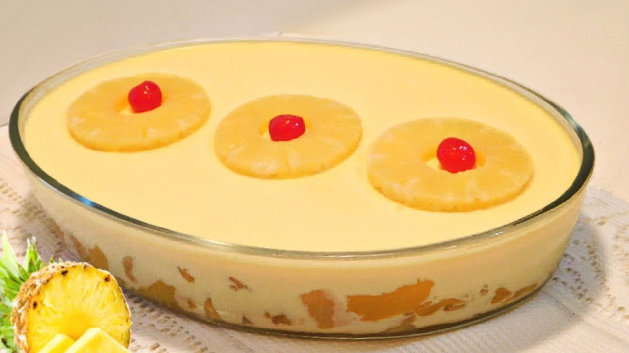 DELICIOSO POSTRE DE PIÑA CREMOSO CON POCOS INGREDIENTES- Muy facil de ...