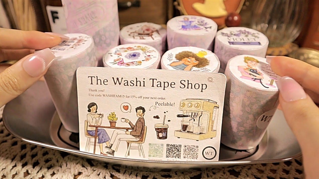 SUB)ASMR Journaling + Sticker PET Tapes Unboxing🌺 The Washi Tape Shop 다꾸템 하울 | hwaufranc 다꾸