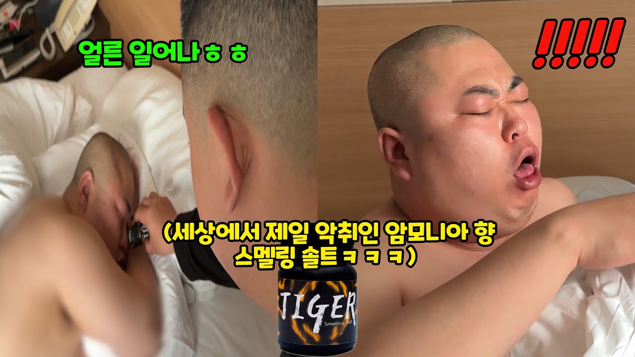 세상에서 제일 심한 악취 스멜링 솔트로 잠 깨우기ㅋㅋㅋ