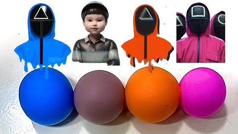 Smashing Squid game colors 🔥🌈🤩#squidgame #colormixing #asmr #satisfying #slime  #art #diy