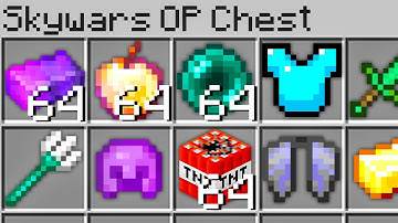 Minecraft Skywars but every chest has overpowered loot...