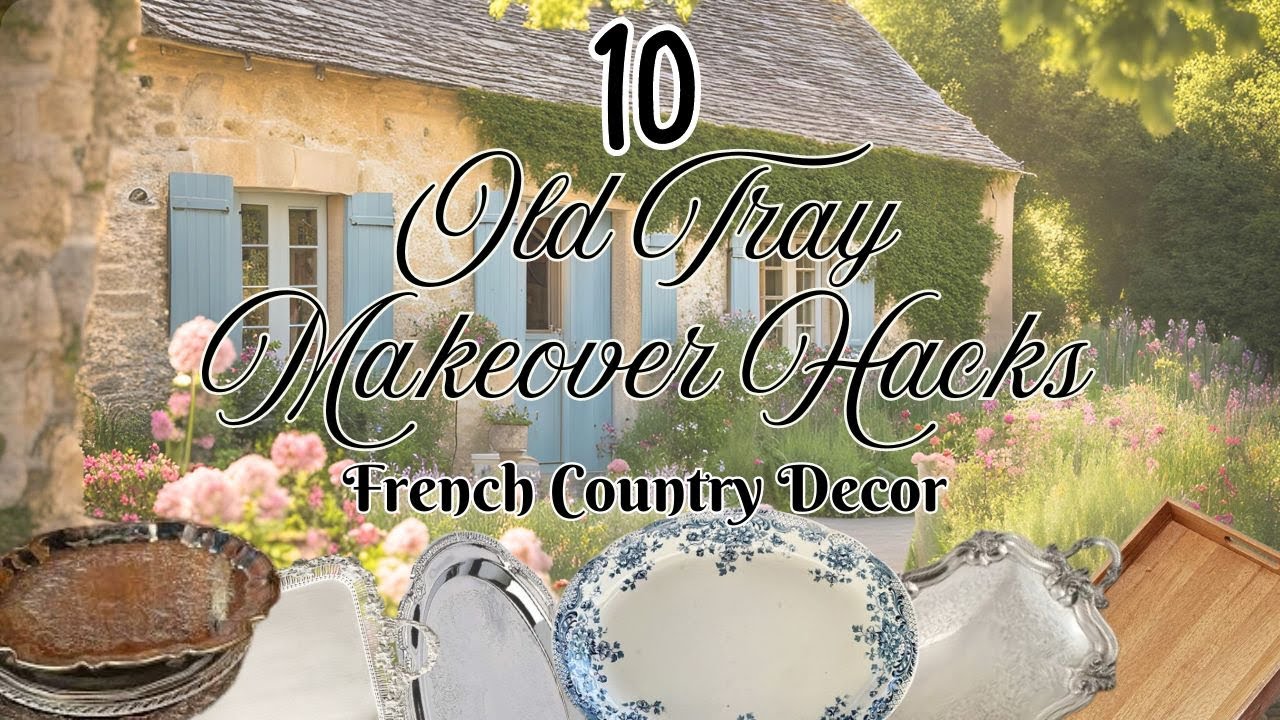 10 Old Tray Makeover Hacks | French Country Thrift Flips using Redesign & IOD | Decoupage | Upcycle