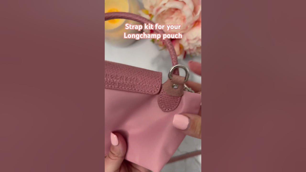 Turning my Longchamp mini pouch into a crossbody 🎀