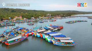 Chombal Fishing Harbour Sky View 4K Drone Shots