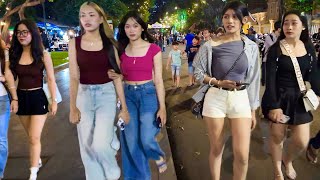 Nightlife in Phnom Penh City Walking Tour on Sunday | CAMBODIA 2025 4K