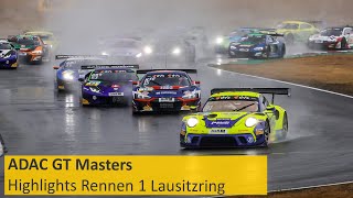 Regentanz am Lausitzring: Highlights Rennen 1 | ADAC GT Masters 2022