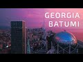 Georgia. Batumi. Aerial Shoting. Incredible colors of the sunset at the embankment