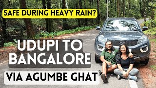 UDUPI to BANGALORE by Road via AGUMBE GHAT During Heavy Rain - Safety Tips | Western Ghat Drive!