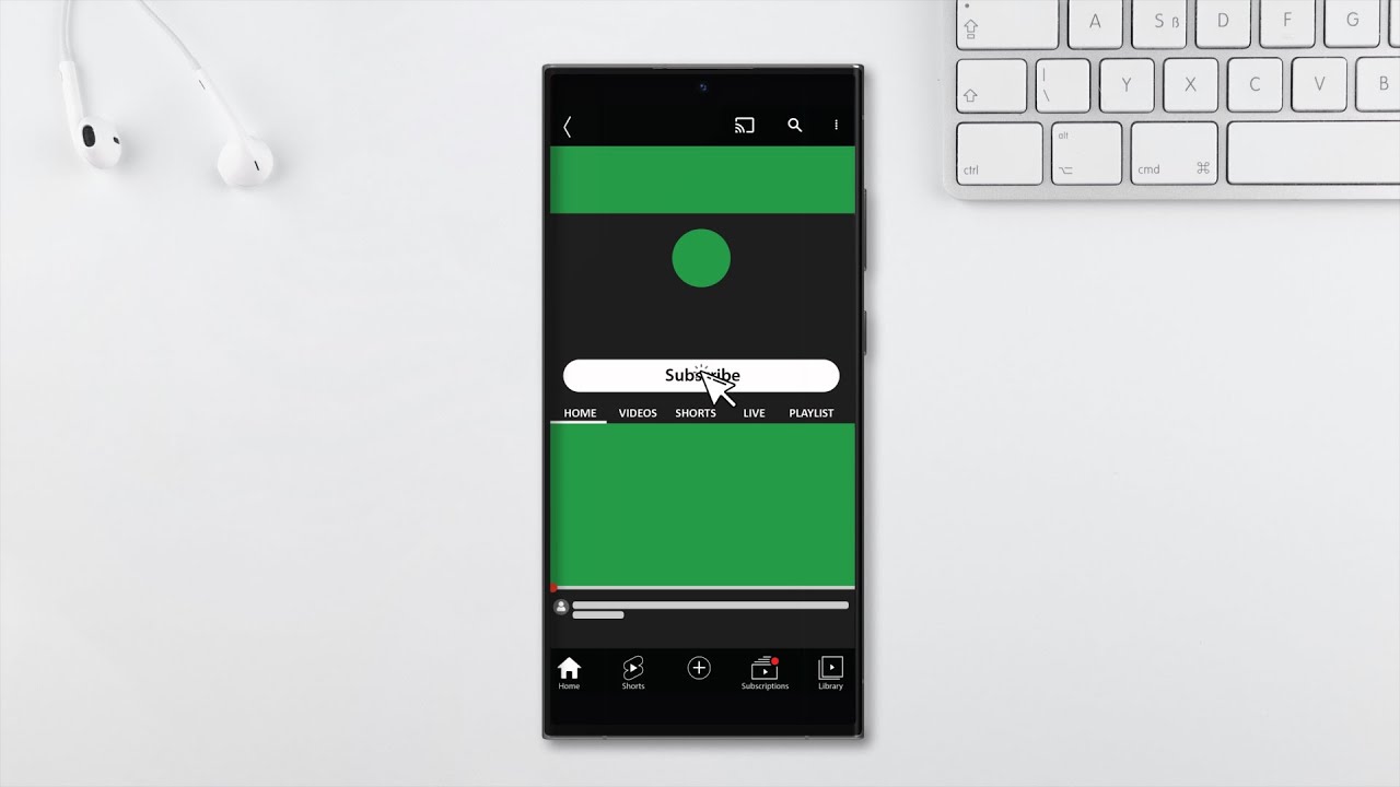 Animated Mobile YouTube Subscribe Button (GREEN SCREEN & AFTER EFFECTS TEMPLATE)
