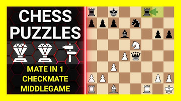 Chess Puzzles to Practice. Themes: Mate in 1, Checkmate, Middlegame. Learn Chess