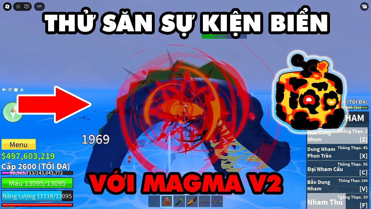 Попробуйте охоту за морем с Magma Fruit V2 || Blox Fruits!