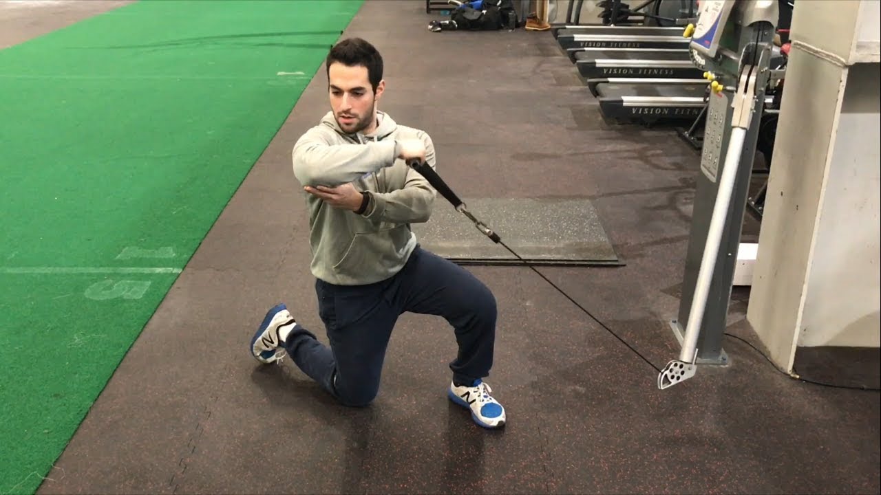 HalfKneeling Cable External Rotation at 90 Degrees Scapular Plane