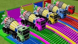 TRANSPORTING COLOR MAN TRUCK,  DACIA, ADAC,POLIZEI, VOLKSWAGEN POLICE CARS! - Farming Simulator 22