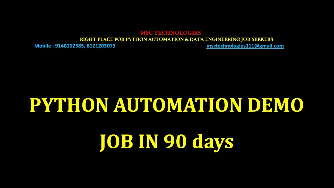 PYTHON AUTOMATION DEMO - YouTube