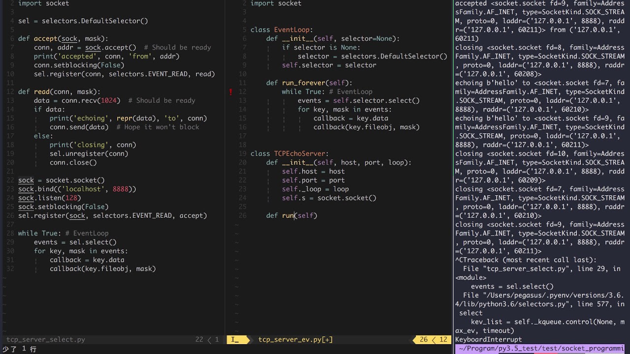 python 编写非阻塞 tcp socket server - YouTube