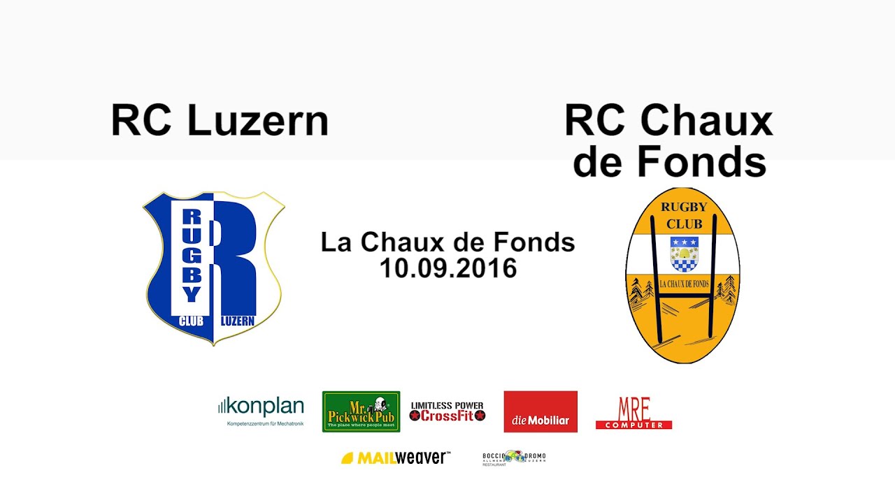 Rugby Club Luzern vs. Rugby Club ChauxdeFonds YouTube