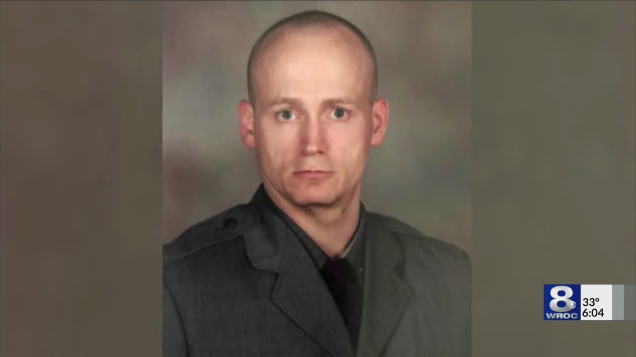 Trooper killed in crash laid to rest, get posthumous promotion - YouTube