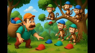 The Cap Seller and The Monkeys 🐒 | 3D Moral Story for Kids | Bedtime Cartoon Animation