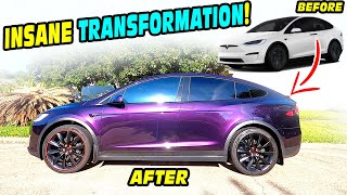 INSANE WRAP COLOR! Tesla MODEL X Midnight Purple INOZETEK
