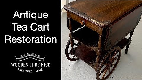 Restoring an Antique Tea Cart by Reamalgamating the Shellac Finish and Replacing the Wheel Rubber
