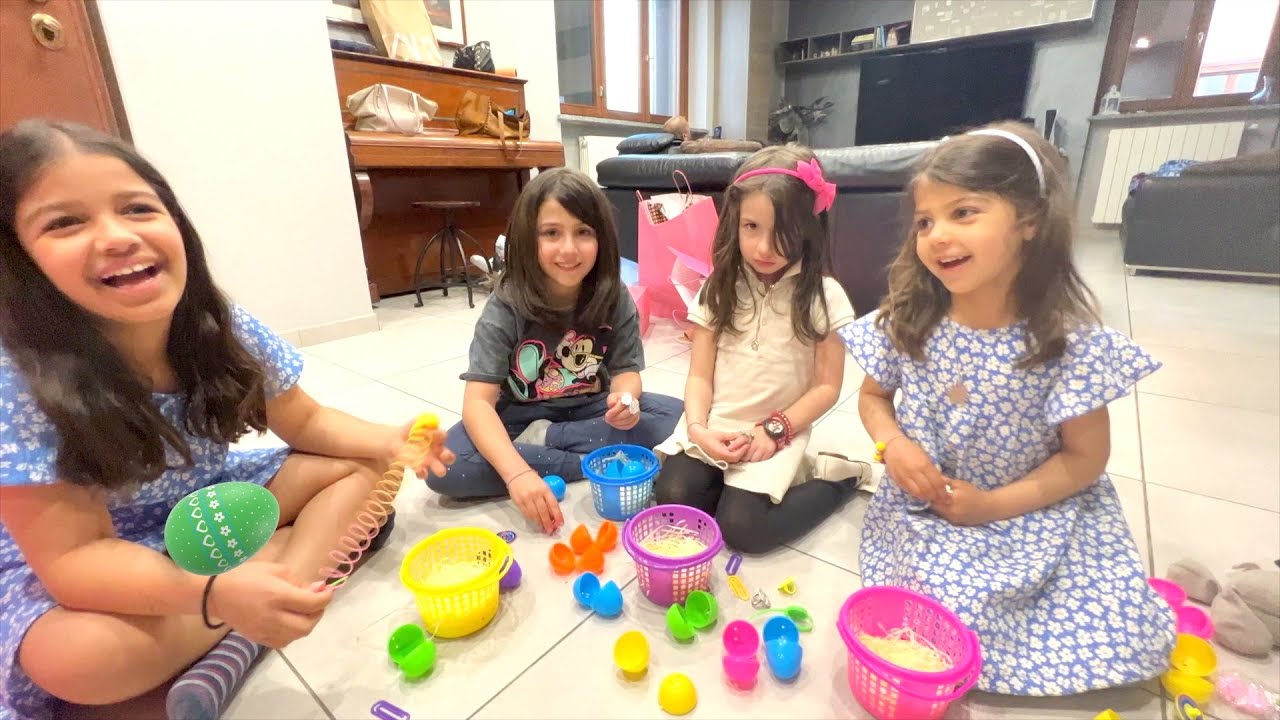 Vanessa e Anastasia fanno la caccia alle uova di Pasqua con le Cugine Isabella e Aria #pasqua2022