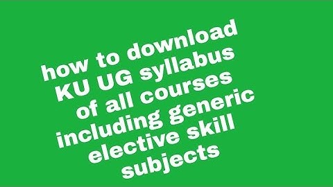 how to download UG syllabus of Kashmir university for all courses on official website in Kashmari L