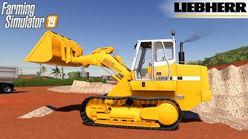Farming Simulator 19 - CRAWLER LOADER LIEBHERR 622 Loads River Sand