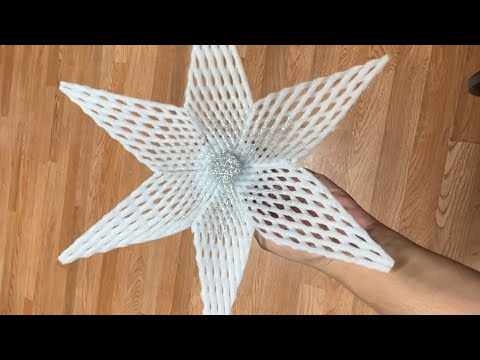 How to make stars with fruit foam net. Easy craft