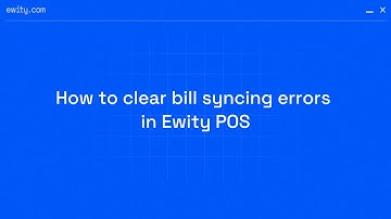 How to clear bill syncing errors
