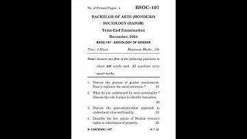 BSOC-107 Dec 2024 | IGNOU Previous Year Question Paper