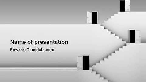 Open Doors And Stairwells PowerPoint Template by PoweredTemplate.com