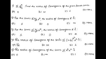 Radius of Convergence of Power Series MCQs | Complex Analysis