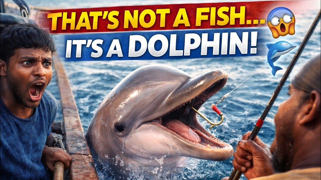 “We Thought We Caught a Giant Fish… Then Suddenly It Was a Dolphin 😱🐬”