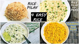 4 AMAZING EASY RICE PILAF RECIPE | STEP BY STEP HOW TO COOK RICE