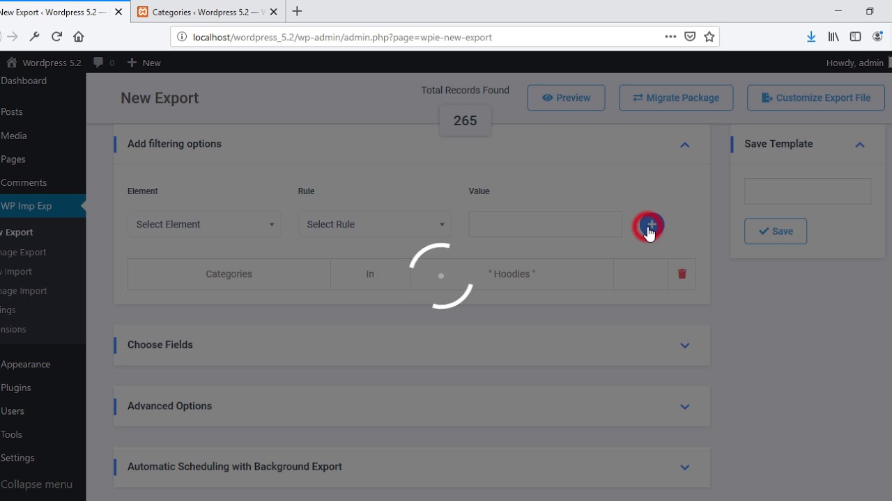 WordPress Import Export Plugin Export Filters - YouTube