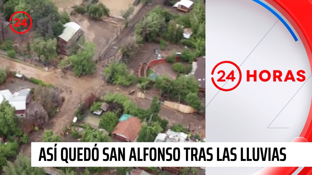 San José de Maipo: así quedó el sector de San Alfonso tras las lluvias y aluvión | 24 Horas TVN