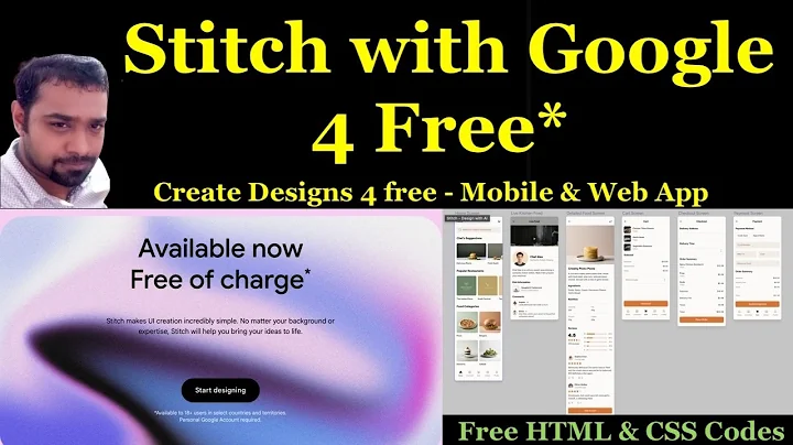 Google Stitch : Create Free Full AI Design in 2 mins | Free Source Code that Build Mobile & Web App!