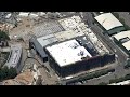 Aerial view of Stark Flight Lab construction at Disney California Aventure