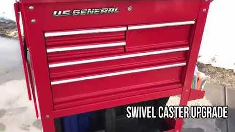 Harbor Freight 5-Drawer U.S. General 30" Mechanic’s Tool Cart Swivel Caster Simple Upgrade Under $40