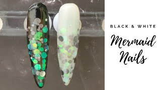 Black &amp; White Mermaid Nails | Nail Tutorial | The Polished Lily