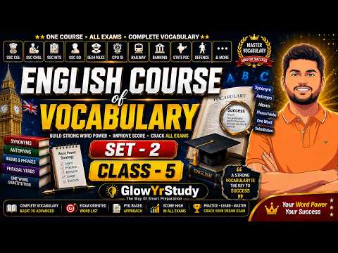 English Course of Vocabulary | Class - 5 | Set - 2 | By Aman Sir | Glowyrstudy