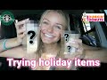 Trying Starbucks & Dunkin Holiday Items