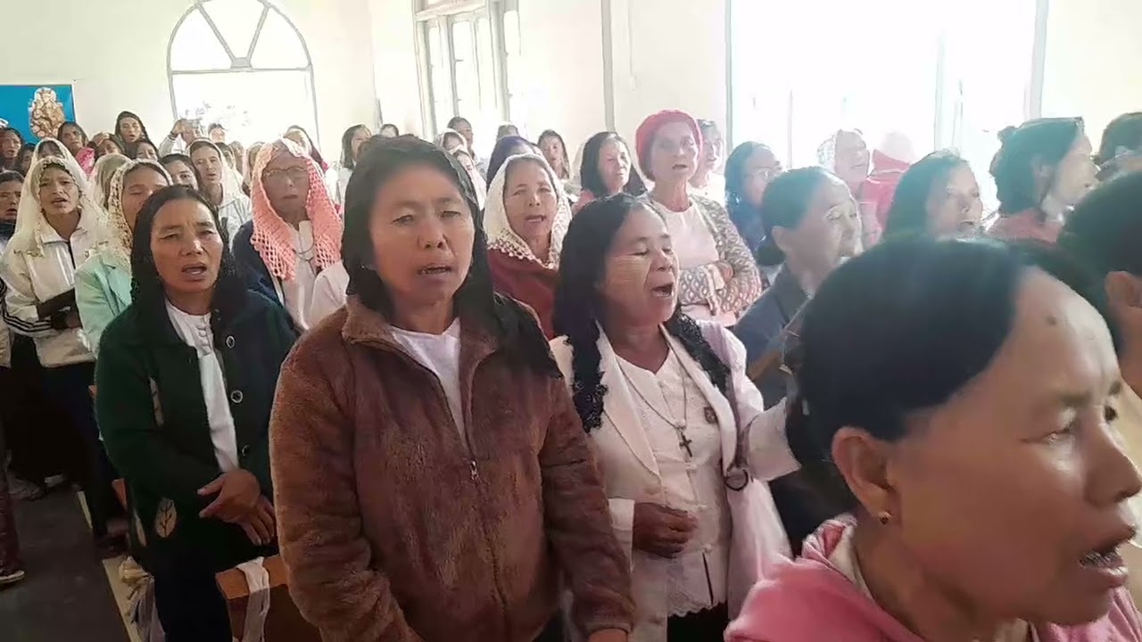 Loikaw Catholic diocese Kayaw language program St.Anna group song for clossing Mass . 