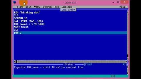 How To Display Blinking Pixel On The QBASIC Screen By Hamad Baig