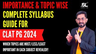 Topic and Importance-wise Comprehensive syllabus for CLAT PG 2024 | CLAT LLM 2024 Syllabus | CLAT PG