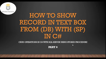 How to Show Record from database into textbox Using ID in C# Window Form Application in Urdu/Hindi