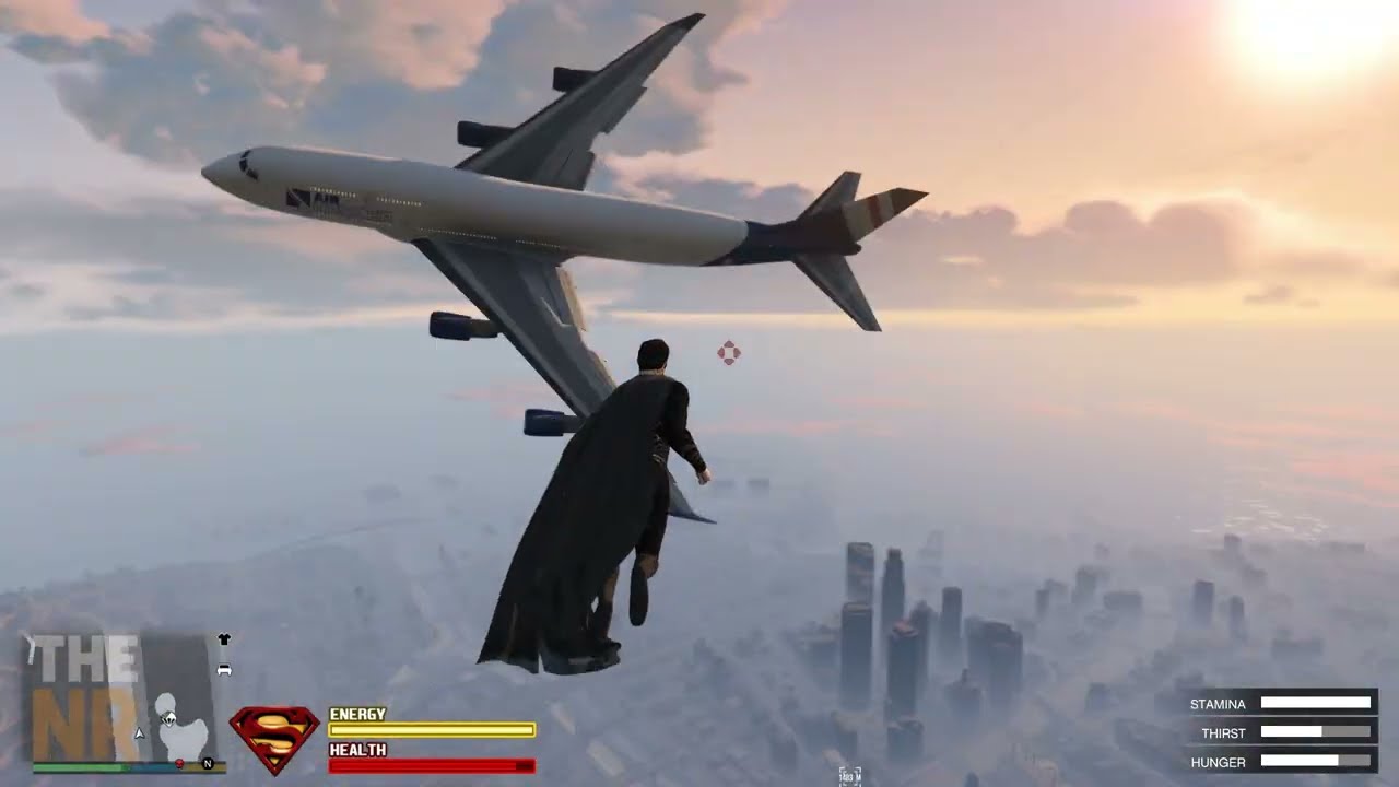 GTA 5-superman In Los Santos + Six Star Wanted Leve